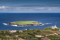 Ponta do Topo Lighthouse and Ilheu do Topo Island Fine Art Print by Walter Bibikow