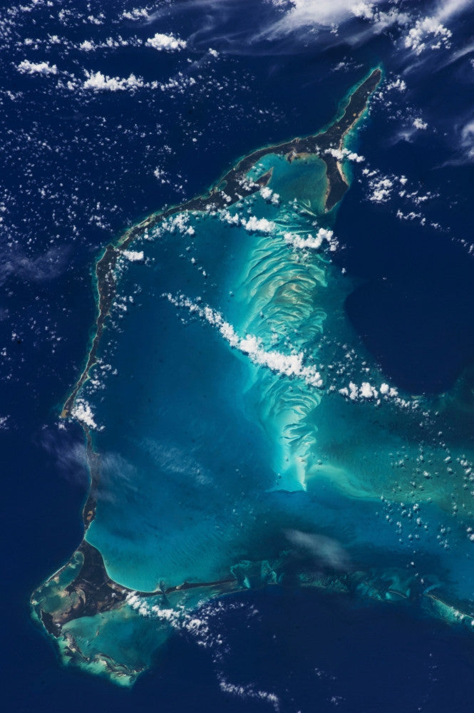 Stunning Satellite View of Eleuthera Island and Atlantic Ocean Poster Print by Panoramic Images