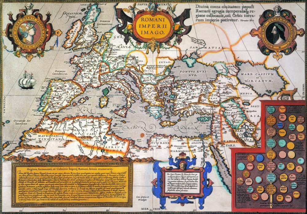 Map of the Roman Empire Fine Art Print from 1595 Atlas | Posterazzi