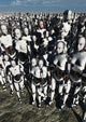 A lone android Fine Art Print in a Crowd of Robots