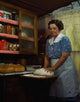 Mature Woman Kneading Dough Fine Art Print in Kitchen