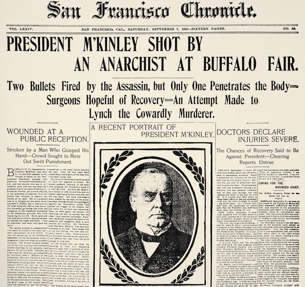 McKinley Assassination Front Page Print by Granger Collection