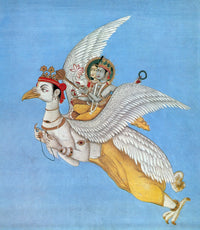 Garuda and the Ramayana: Rama and Sita Miniature Art Print, C1780
