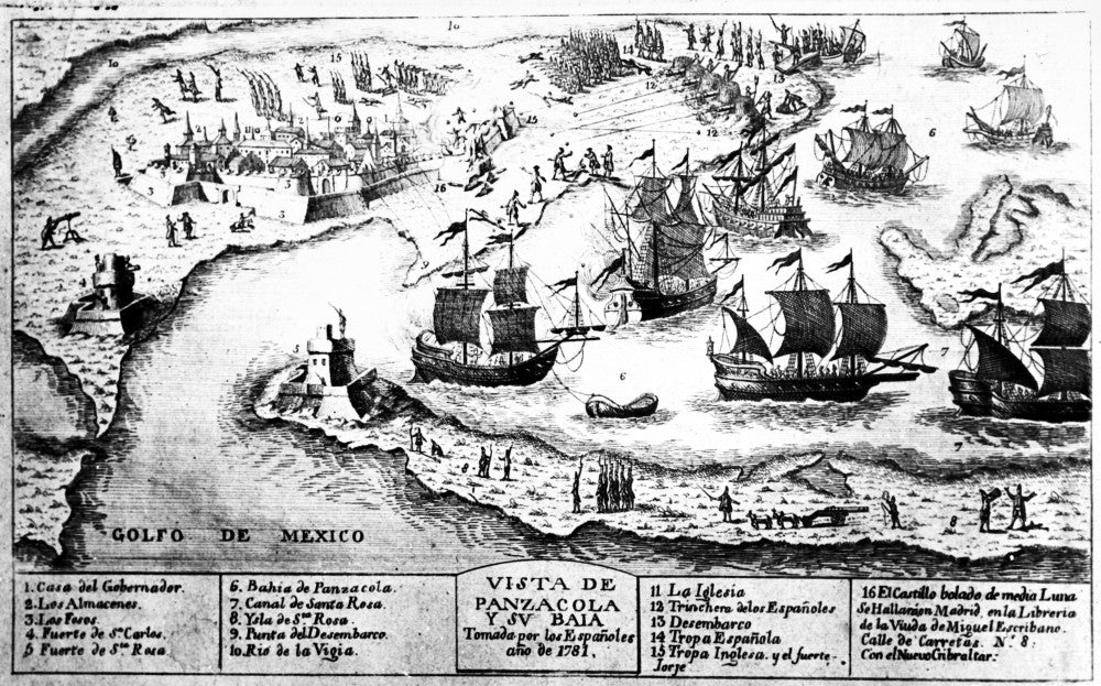 Battle of Pensacola 1781 Fine Art Print - Contemporary Engraving