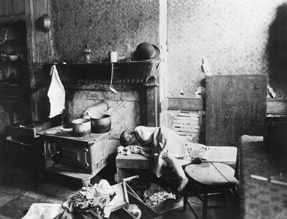 Nyc: Tenement Life Fine Art Print - Child on Bench, 1896