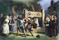 Puritans Pillory Lithograph - 19th Century Fine Art Print