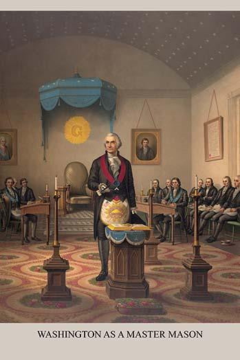 George Washington Masonic Portrait Fine Art Print by Strobridge & Gerlach