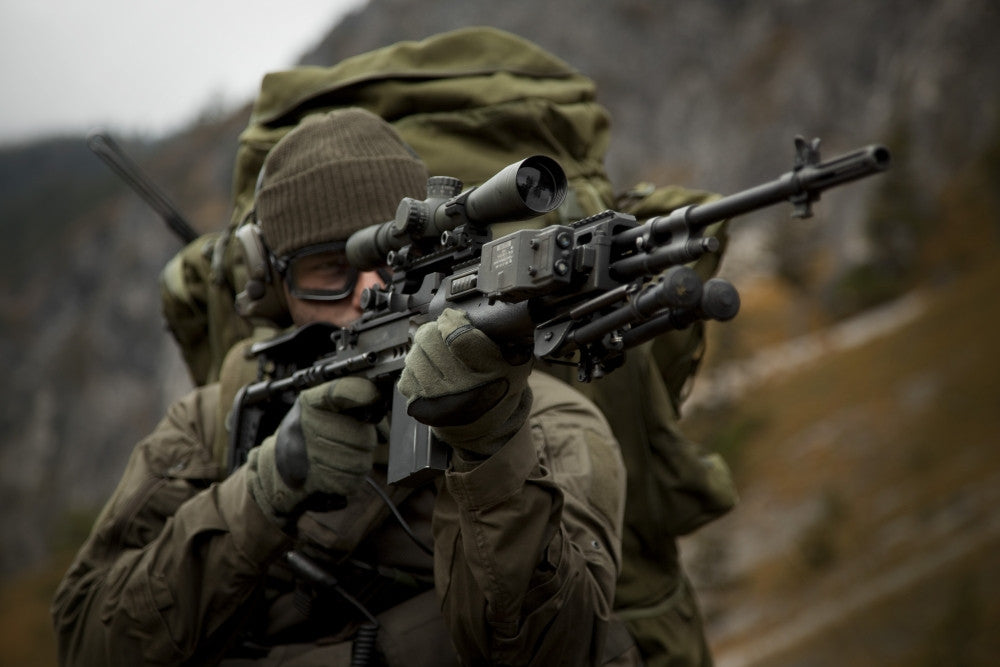 U.S. Special Forces Soldier with MK14 Enhanced Battle Rifle Poster Print