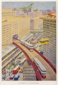 Futuristic City with Diverse Transportation Options Fine Art Print by Mary Evans Picture Library