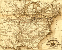 Pennsylvania Central 1854 Map of Eastern United States Poster Print