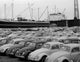 Volkswagen Vans in Parking Lot with Nautical Vessel Fine Art Print