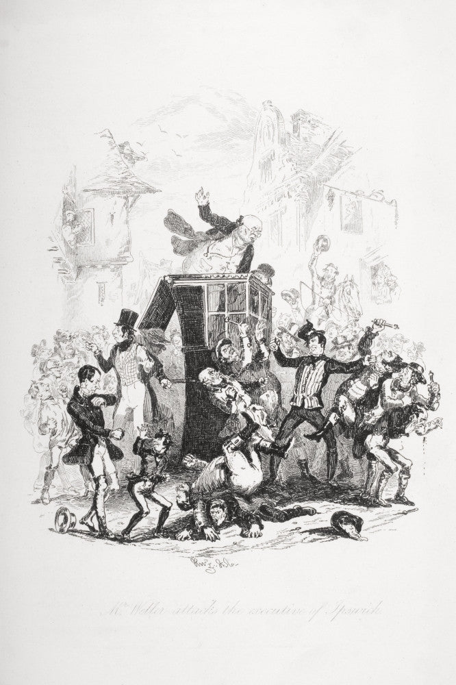 Mr. Weller Confronts the Ipswich Executive - Fine Art Print from The Pickwick Papers