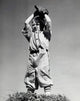 Low Angle View of a Boy Playing Baseball Fine Art Print