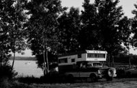 Motor Home Parked by Lake Fine Art Print - Multiple Sizes Available