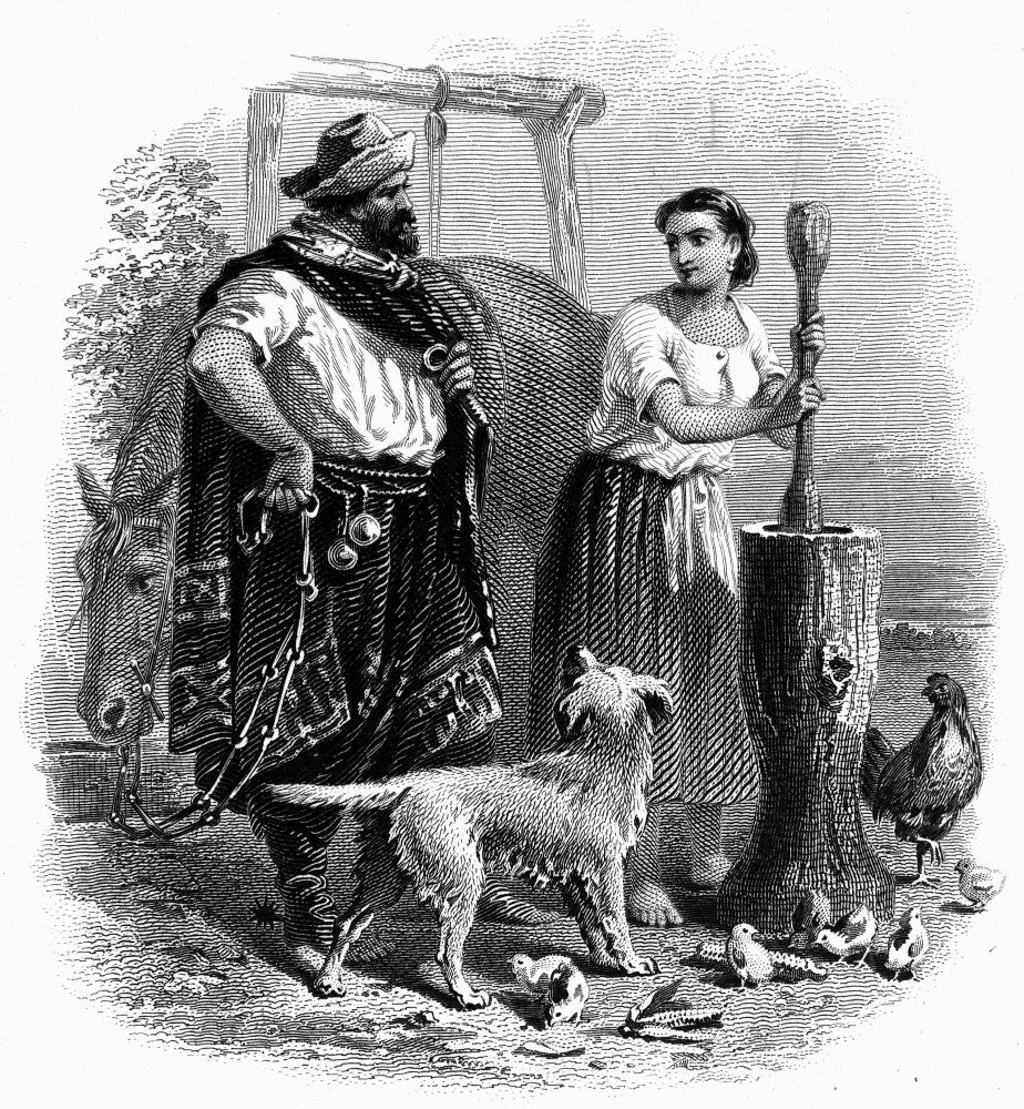Argentina: Gaucho and Girl Steel Engraving Fine Art Print by Granger Collection
