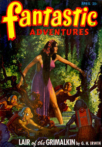 Fantastic Adventures - Lair Of The Grimalkin Fine Art Print by Mary Evans Picture Library