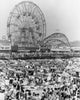 High Angle View of Tourists at Coney Island Beach Poster Print