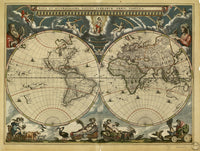 17th Century World Map Fine Art Print by Science Source