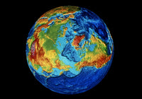 Earth Topography Fine Art Print - Digital Image by Granger Collection