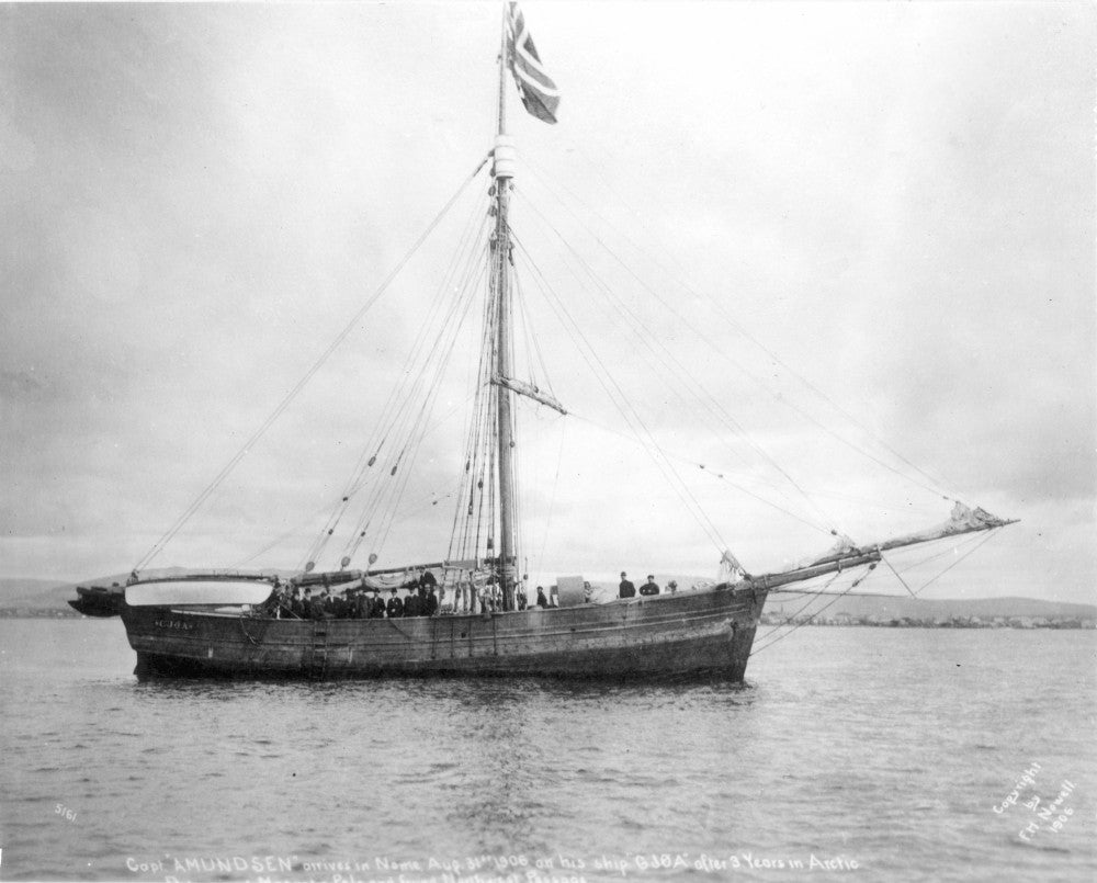 Roald Amundsen's Historic Arrival at Nome, Alaska Poster Print