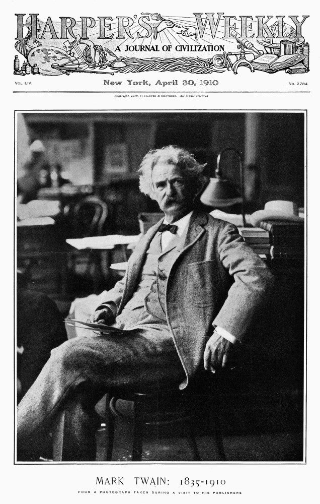 Mark Twain Harper's Weekly Front Page Print - 1910 Tribute