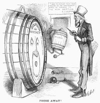 Whiskey Ring Cartoon Print - 'Probe Away!' by Thomas Nast, 1876