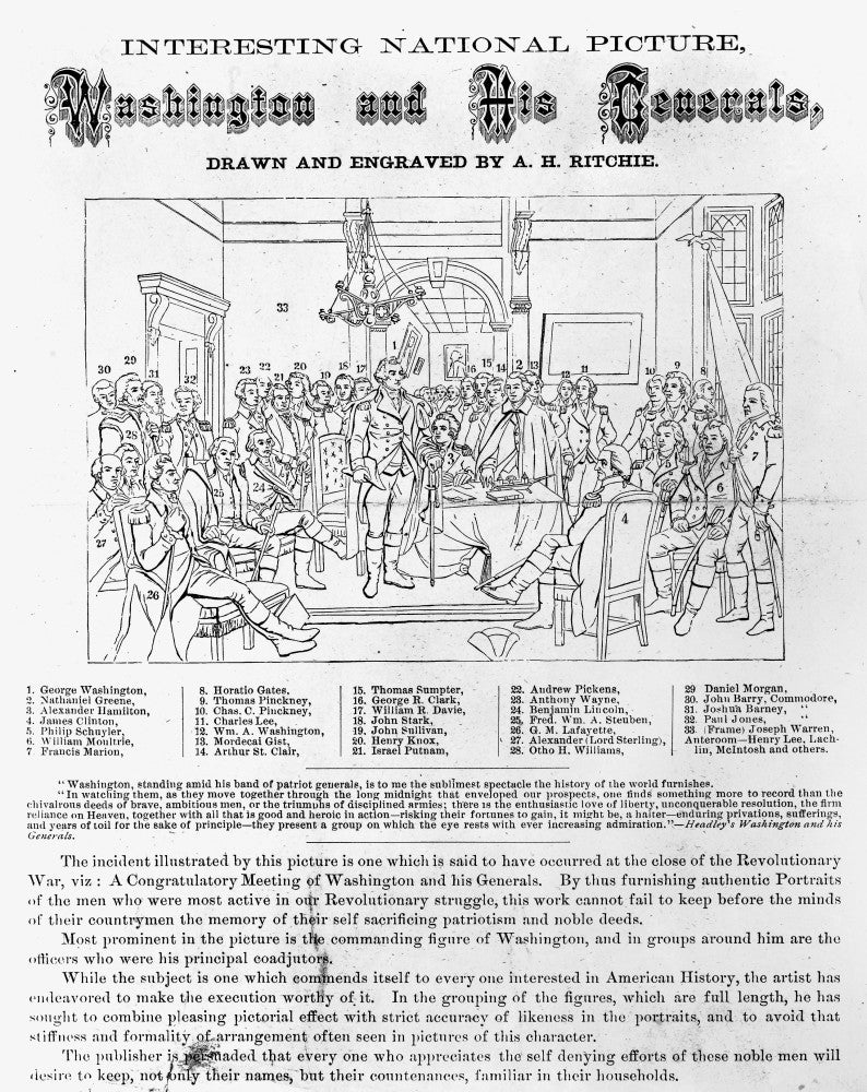 Washington's Farewell to His Generals Fine Art Print