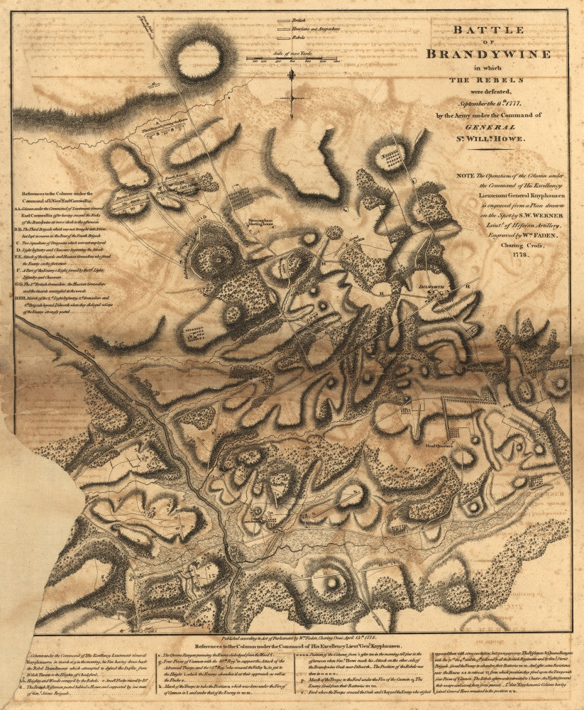 Battle of Brandywine Fine Art Print by William Faden