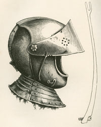C.1643 Visored Helmet Fine Art Print - Historical Military Decor