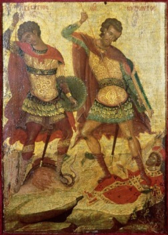 Saint George & Saint Demetrius Fine Art Print by Michael Damaskenos