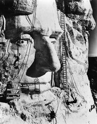 Mount Rushmore Construction Poster Print - Abraham Lincoln, 1936
