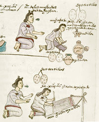 Aztec Daily Life C1540 Art Print - Nan Aztec Girl Grinding Corn