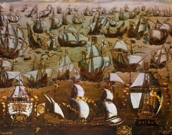 English Ships and the Spanish Armada 1588 Fine Art Print - English School
