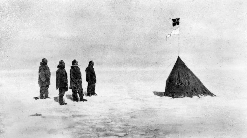 Roald Amundsen and His Team at the South Pole Fine Art Print