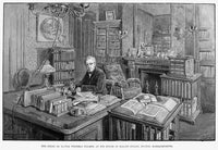 The Study of Oliver Wendell Holmes Fine Art Print - 1894 Wood Engraving