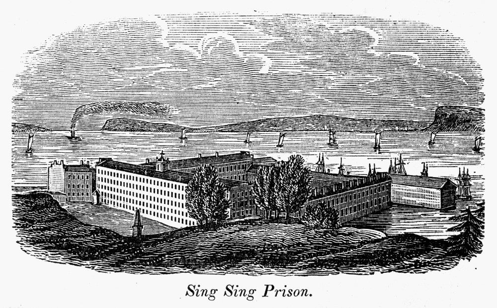 Prison at Sing Sing Wood Engraving Fine Art Print – 1842