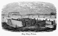 Prison at Sing Sing Wood Engraving Fine Art Print – 1842