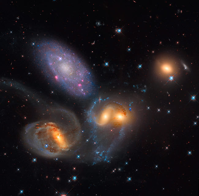 Stephan's Quintet Galaxy Grouping Fine Art Print by Roberto Colombari