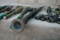 Weapons Acquired by Marines from Insurgents Fine Art Print by Stocktrek Images