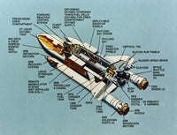 NASA Space Shuttle Cutaway Illustration Fine Art Print, 1981