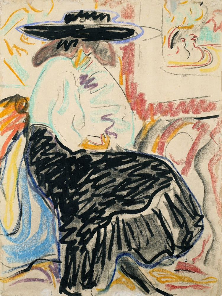 Seated Woman in the Studio Fine Art Print by Ernst Ludwig Kirchner