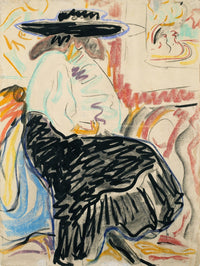 Seated Woman in the Studio Fine Art Print by Ernst Ludwig Kirchner