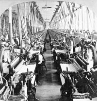 Textile Mill Power Looms Stereograph Art Print - Fall River, MA (C1900) by Granger Collection