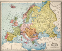 Historical Map of Europe, 1885 - Fine Art Print by Granger Collection