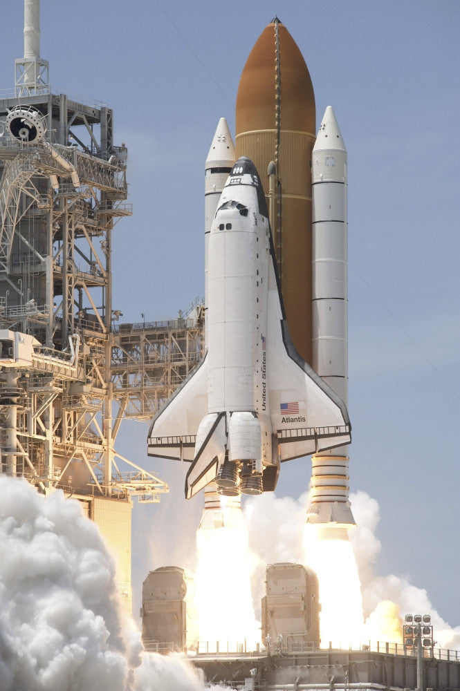 Space Shuttle Atlantis Ignites Twin Solid Rocket Boosters at Kennedy Space Center - Fine Art Print