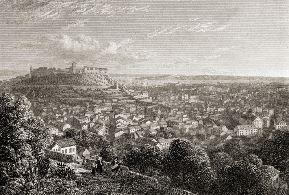 Lisbon View from Nossa Senhora da Monte Chapel Fine Art Print by Lt. Col. Batty