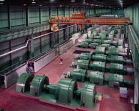High Angle View Fine Art Print of Motor and Turbine Room in Steel Mill