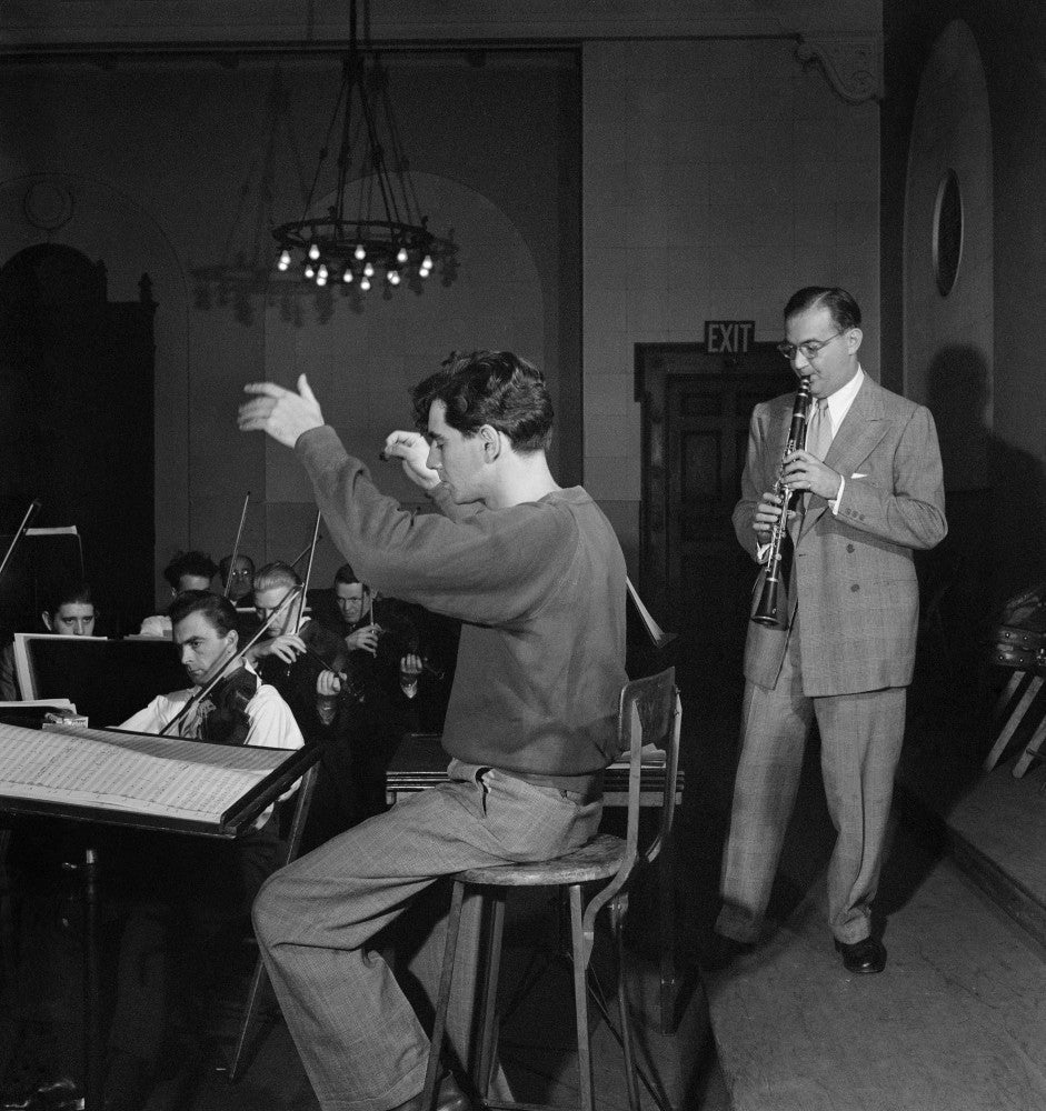 Leonard Bernstein & Benny Goodman Carnegie Hall Photograph by William P. Gottlieb