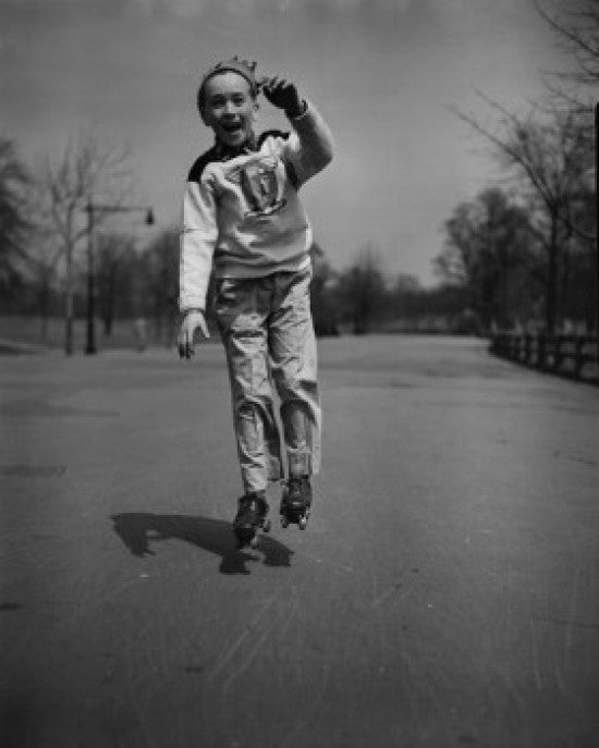 Boy Roller Skating in Park Fine Art Print - Multiple Sizes Available