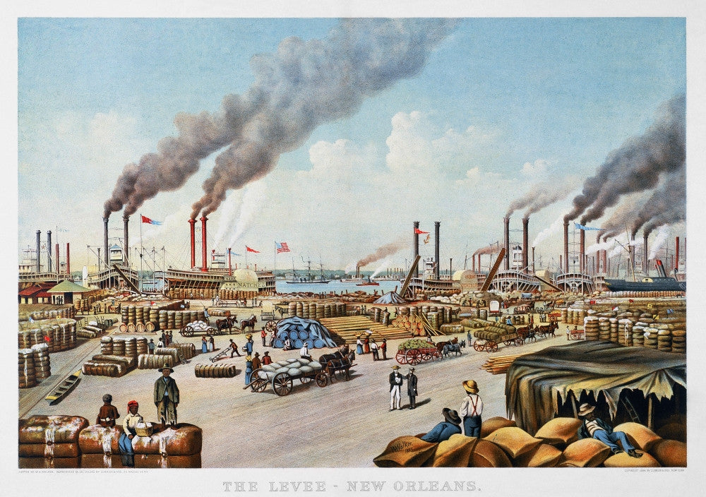 The Levee in New Orleans - 1884 Lithograph Print by Currier & Ives